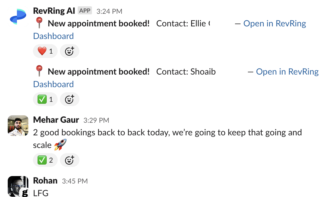 GrowRev team celebrating back-to-back RevRing bookings